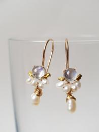 Moonstone and Pearl Mini Earrings Ottomania Jewellery Sally Bourne Interiors London